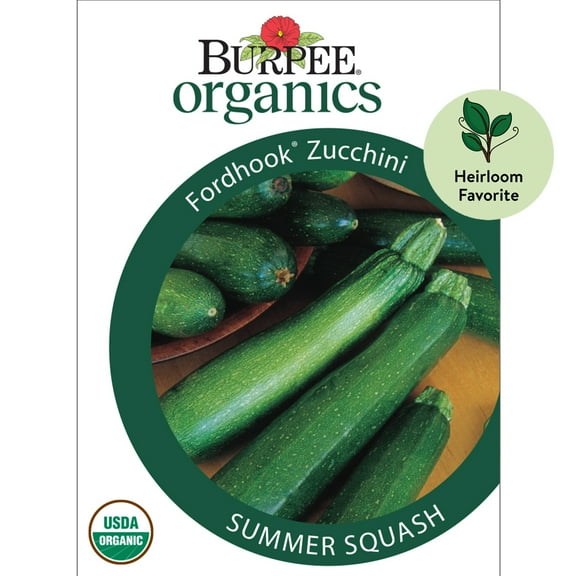 Burpee Organic Fordhook Zucchini Summer Squash Vegetable Seed, 1-Pack