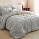 thumbnail image 1 of Cozylux Juego De Edredón Queen Gris Claro, 7 Piezas, Cama Pintuck En Una Bolsa, Edredón Gris Premium, Juegos De Cama Plisados ​​Tamaño Queen Con Edredón, Sábana Encimera, Sábana Bajera, Fundas De Almo, 1 of 1