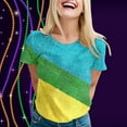 thumbnail image 2 of PMUYBHF T-Shirt Imprimé à Manches Courtes Col Rond pour Femmes Printemps Été 1089 L, 2 of 5