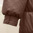 thumbnail image 4 of Mifsaly Long Puffer Jacket Womens Zip up Thicken Warm Down Coats Long Sleeve Buttons Thermal Parka Oversized Stand Collar Winter Outerwear Soild Color Fashion Quilted Jackets with Pockets, 4 of 9