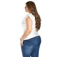 thumbnail image 3 of Blusa con cuello drapeado Roman Fashion / Tallas Extras, 1740 (Blanco) blanco 42, 3 of 7