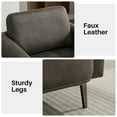thumbnail image 5 of JURANYAZHU Faux Leather Accent Chair with Ottoman Set, Modern Upholstered Armchair for Living Room Bedroom Office, Gray, 5 of 10