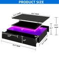 thumbnail image 6 of Dextrus Lift Top LED Coffee Table, Modern Living Room Tables with 4 Spacious Drawers, Black, 6 of 9