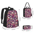thumbnail image 2 of Easygdp music Skull record Guitar Mochila para Niños y Niñas con Set de Caja de Almuerzo y Estuche para Lápices 3 en 1, Mochila Escolar Estampada para Adolescentes, 2 of 7