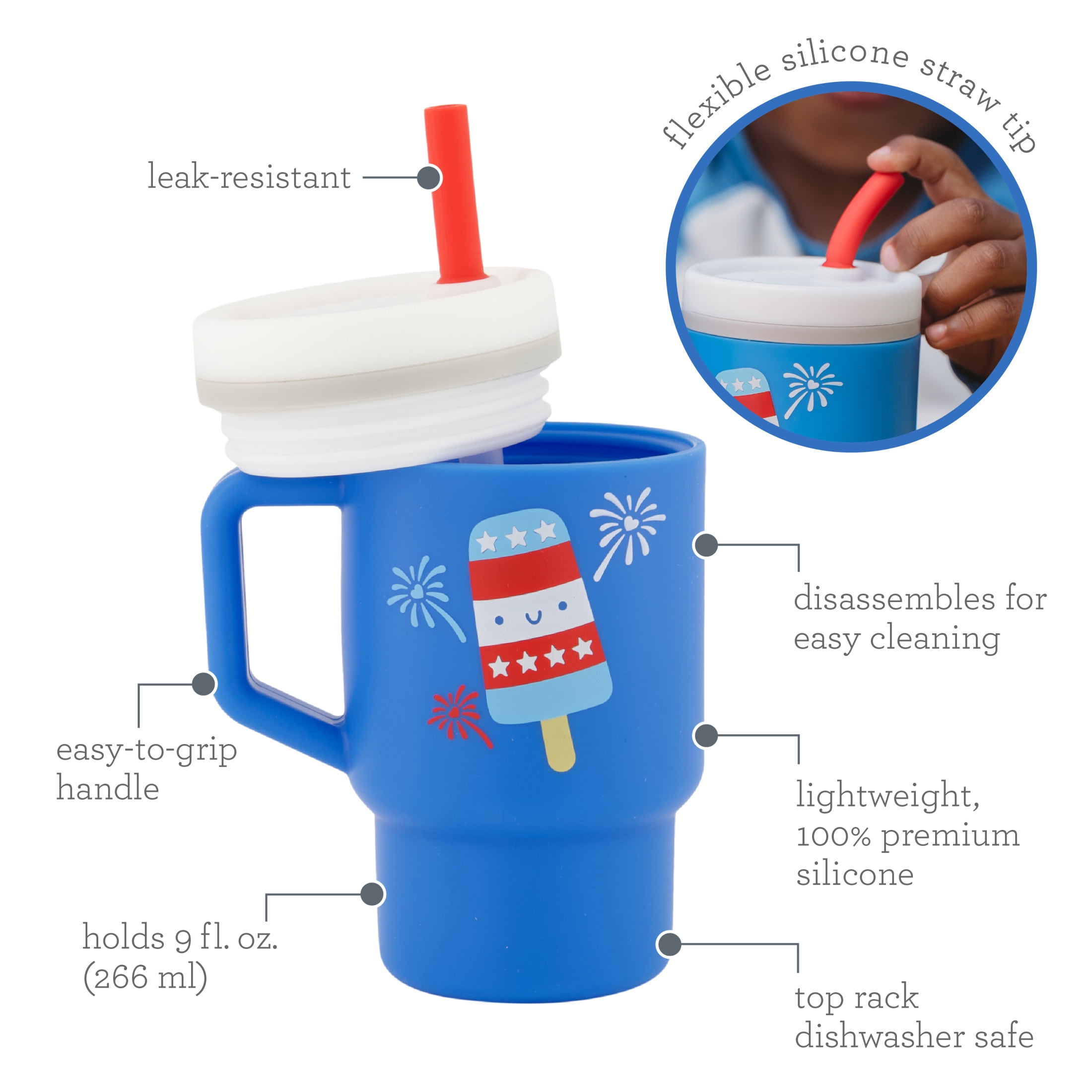 My 1st Tumbler Toddler Training Cup with Straw, 9oz Sippy Cup with Easy-Grip Handles, Spill-Resistant, Limited Summer Edition Popsicle