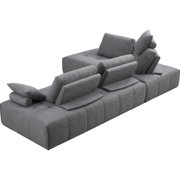 Divani Casa Edgar - Modern Grey Fabric Modular Sectional Sofa