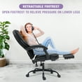 thumbnail image 6 of Big and Tall Executive Office Chair with Footrest, Ergonomic Computer Chair, High Back Swivel Recliner Home Reclining Chair with Lumbar Support, Height Adjustable, Padded Armrests, Rolling, Black, 6 of 8