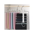 thumbnail image 2 of 1pc/2pcs/3pcs Multi-layer Foldable Hanging Pants Storage Rack, Fashionable And Simple Green Stainless Steel Multi-functional, Foldable With Anti-slip, 2 of 5