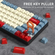 COSTOM PBT Keycaps Set, Double Shot 137 Key Caps,Cherry Profile Custom Keycap for 60 65 75 100 Percent Key Gaming Mechanical Keyboard,Blue&Red