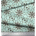 thumbnail image 2 of Soimoi Green Georgette Viscose Fabric Floral Wreath Geometric Print Fabric by the Yard 44 Inch Wide, 2 of 3