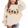thumbnail image 6 of Bovxnpu Halloween Day Unisex Girls Long Sleeve Shirts Undershirts Graphic Long Sleeve Fleece Crew Neck Pullover Sweatshirt Kids Tops, 6 of 8
