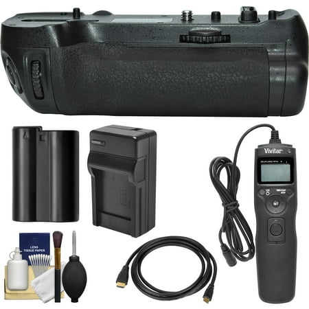 Pro Battery Grip - Vivitar MB-D18 Pro Series Multi-Power Battery Grip for Nikon D850 DSLR Camera with EN-EL15 Battery & Charger + Remote + Kit