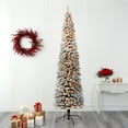 thumbnail image 4 of Nearly Natural 9' White Pencil Flocked Artificial Christmas Tree Prelit 600 Clear Lights, 4 of 7
