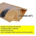 thumbnail image 3 of 100pcs 10x15cm Self-sealing Kraft Paper Bag With Window Resealable Kraft Stand Up Pouches Kraft Zip Lock Food Storage, 3 of 5