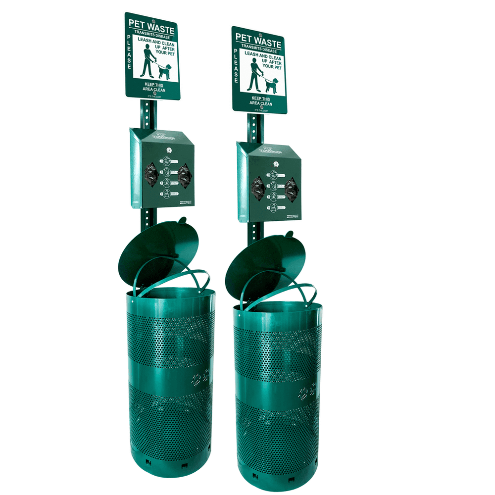 MuttBags Pet Waste Stations with Aluminum Pet Waste Bag Dispenser