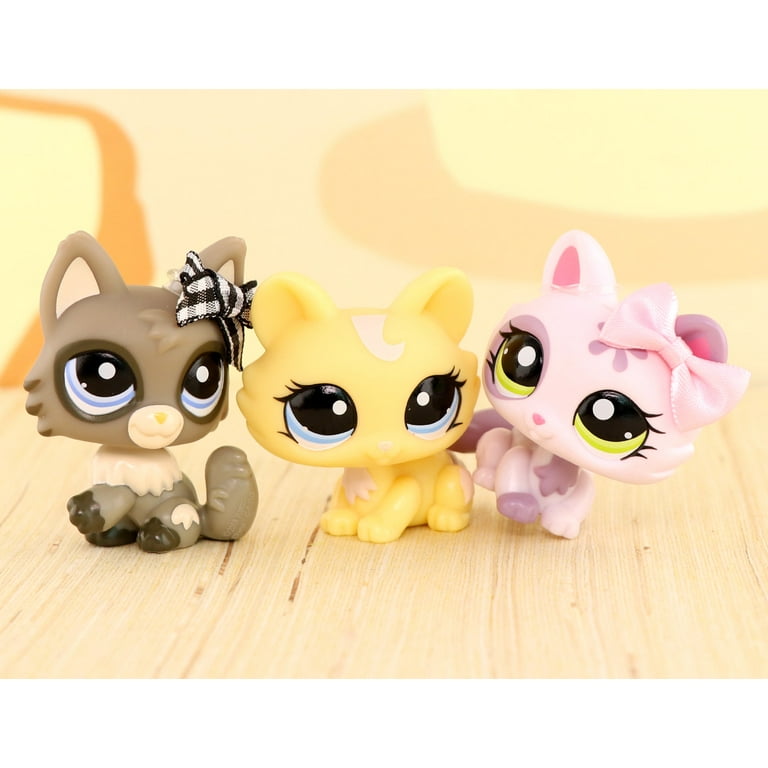 Mini lps shop 3pcs/lot Cats Crouching Cat #1628 #1096 Wolf Cat