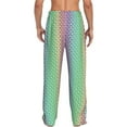 thumbnail image 3 of Goofa Rainbow Peacock Feathers Pattern Printed Soft Pajama Pants for Men, Wide Leg Comfy Casual Lounge Yoga Pants-Large, 3 of 9