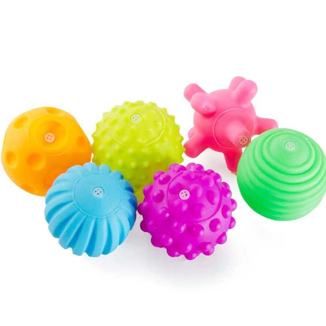 6 juguetes de baño para bebés, juguetes de ducha para niños, pelotas para jugar (n.° 2)