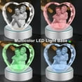 thumbnail image 3 of 3D Crystal Photo Cut Corner Heart Shape Innovation Crystal Picture Personalized Gifts with Your Photo Customized Couples Pet Gifts with Colorful Light Base for Mom, Dad, Men, Women, Christmas (Small), 3 of 6
