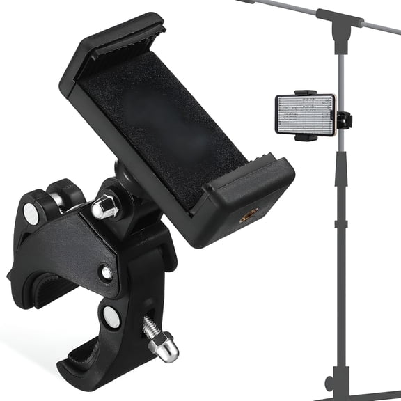 GJX 1 Set Mic Stand Phone Holder Adjustable Phone Holder Microphone Stand Phone Clip