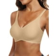 thumbnail image 5 of Gleelist Womens Push Up Everyday Bras For Women No Underwire Smooth Wireless Brassiere Full Coverage Comfortable V Neck T-Shirt Basic Bras, 5 of 6