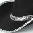 thumbnail image 5 of Ticikt Western Cowboy Hat for Women and Men Wide Brim Glitter Cowboy Cowgirl Hat with Rhinestone Fedora Hats,Color:Black, 5 of 6
