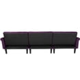 thumbnail image 5 of Living Room Sectional Sofas with Sleeper, L-Shaped Sofa Bed with Reversible Ottoman, 2 Pillows, Modern Fabric Bedroom Furniture Sleeper Sofa Couch with Wood Legs for Small Space, Purple, LLL1960, 5 of 11