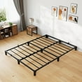 thumbnail image 2 of CazToi Base de cama plataforma de metal de 15 cm tamaño Queen, soporte de alta resistencia de 800 libras, no necesita somier, almacenamiento bajo la cama, 2 of 7
