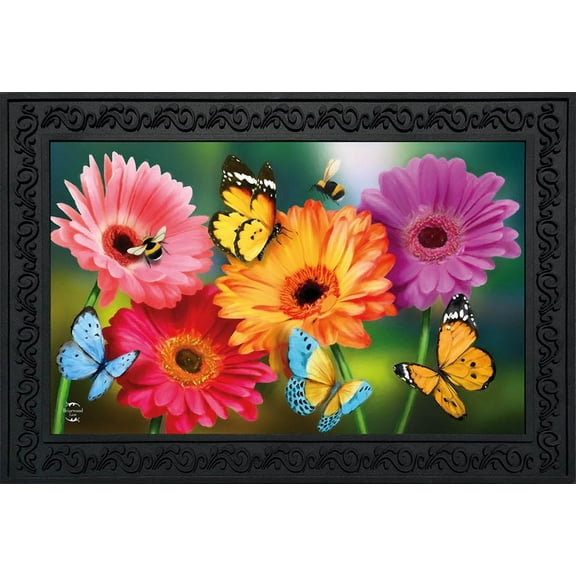 Briarwood Lane Garden Gerber Daisies Spring Doormat