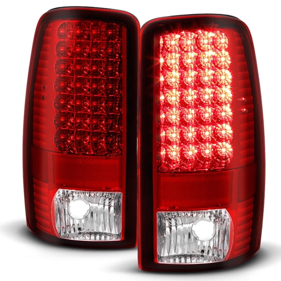 AKKON - For Red Clear 00-06 Suburban Tahoe Yukon XL Liftgate Model LED Tail Lights Brake Lamps Replacement