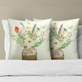 thumbnail image 3 of Spring Throw Pillow Cover 16x16 Inch Pack of 2 Spring/Summer Wildflower Cushion Pillow Case Square Cotton Butterfly Floral Leaf Pillowcase for Flowers Party Bed Sofa Home Car Bedroom Outdoor, 3 of 6