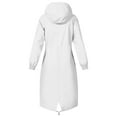 thumbnail image 5 of HAiming Womens Rain Jacket Zip up Waterproof Lightweight Raincoats Stripe Lined Hooded Long Outdoor Coats with Pocket, 5 of 7