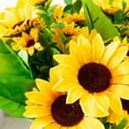 thumbnail image 6 of 4pcs Artificial Sunflowers Yellow Flowers Bunch Realistic Large Fake Flowers Accessories Wedding Bouquet for Home 24 Heads, 6 of 10