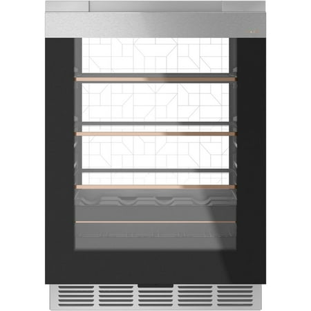 Café - 14-Bottle 126-Can Built-In Beverage Center with WiFi - Platinum Glass