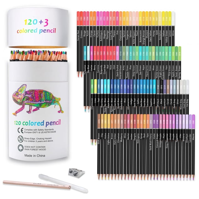 KALOUR Premium Colored Pencils,Set of 120 Colors,Artists Soft Core with Vibrant Color,Ideal for Drawing Sketching Shading,Coloring Pencils for Adults