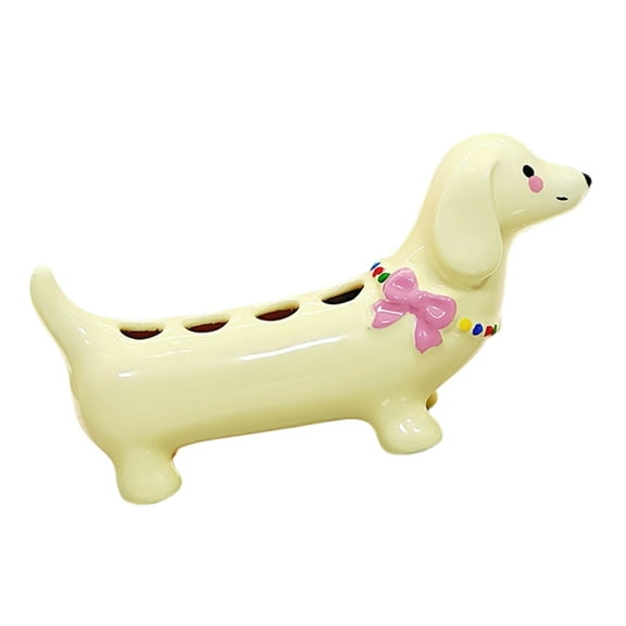 Popular Dachshund Shape Toothbrush Holder NonSlip Base Ceramic Toothbrush Stand