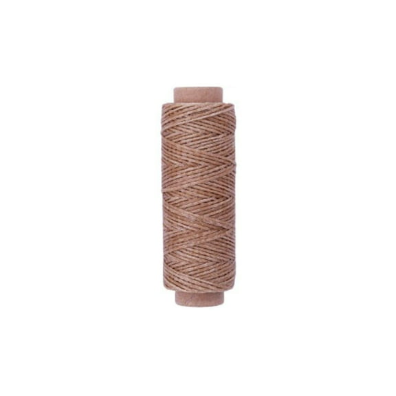Khaki Leather Sewing Flat Wax Thread, 1mm, 164 ft / 50m