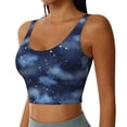 thumbnail image 2 of Fotbe Starry Sky Sujetador Deportivo Largo sin Aros para Mujer con Almohadillas y Soporte Medio, Transpirable y Absorbente, Camiseta Tipo Chaleco o Tank Top-X-Large, 2 of 8