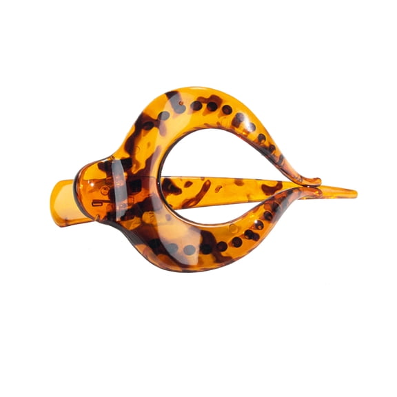 Vintage Heart-shaped Hair Clips for Women French Flat Claw Clips Celluloid Leopard Print Barrettes Nonslip Claw Clips Side Slide Volume Clips for Girls (1pc)