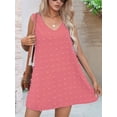thumbnail image 4 of Women'S Casual Summer Sun Dresses Polka Dot Beach Cover Up V Neck Sleeveless Tank Dress with Pockets Pink XXL, 4 of 8