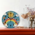 thumbnail image 2 of Yayeee 10" Wall Clock Battery Operated Quartz Round Silent Non-Ticking Home Decor, Rainbow with Stars, 2 of 6