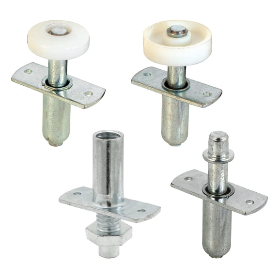 Prime-Line N 7535 Bi-Fold Door Hardware Repair Kit, Includes 2 Plastic Roller Top Guides, 1 Top Pivot and 1 Bottom Pivot, Pack of 4 Components