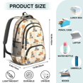 thumbnail image 5 of Orange Cat and Yarn Beige Pattern Cute School Backpack Bag with Padded Back and Adjustable Shoulder Straps 16.9 X 12.6 X 5.9 Inches, 5 of 5