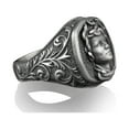 thumbnail image 2 of Gorgon Medusa Signet Ring, Sterling Silver Square Signet Ring, Greek Mythology, Pinky Rings for Women, Mens Signet Ring, Unique Signet Ring, 2 of 5