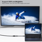 DisplayPort to HDMI Adapter Cable 8K 60Hz,4K 240Hz, Unidirectional DisplayPort 1.4 to HDMI 2.1 Cable Adapter, Supports RTX4080, RX7900