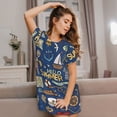 thumbnail image 3 of Lsque Marine Nautical Pattern Nightgowns for Women Sleep Shirts Short Sleeve Nightshirt Pullover Nightdress Soft Sleepwear Relaxed Fit Nightdress, 3 of 6