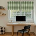 thumbnail image 6 of Green Gingham Tier Curtains 24 Inch Length, Farmhouse Buffalo Plaid Checkered Cafe Short Curtains for Bathroom Over Sink, Small Kitchen Curtain Light Filtering Tiered Drapes 2 Panels 27.5"Wx24"L, 6 of 9