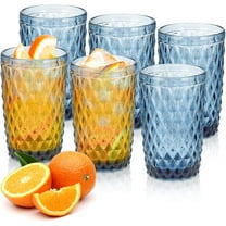 NANAHuang Vintage Drinking Glass Set of 4,12 oz Embossed Floral Drinkware Set,Green Drinking Glasses Cups Wine Glasses Colored Glassware for Whisky,Beer,Juice,Cocktail,Heavy Duty