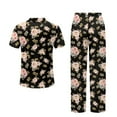 thumbnail image 6 of TSOVTHRID Rooster Chicken Sunflower Daisy Butterfly Print Women's Pajama Sets Short Sleeve Pjs with Long Pants Soft Sleepwear Sets Button Down Womens Lounge Set, M, 6 of 7
