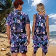 thumbnail image 2 of Yuyamidu His and Hers Matching Outfits Floral Mens 2 Piece Short Set Midi Summer Dresses for Women Vacation Mens Hawaiian Shirt and Short Set Loose Fit Long Sleeveless Asymmetrical Dress Woman L, 2 of 6